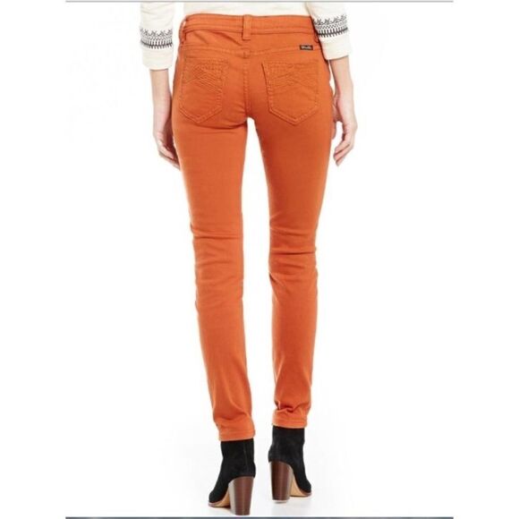 Miss Me Denim - $100 Miss Me Autumn Pumpkin Orange Embroidered Skinny Jeans NWT
